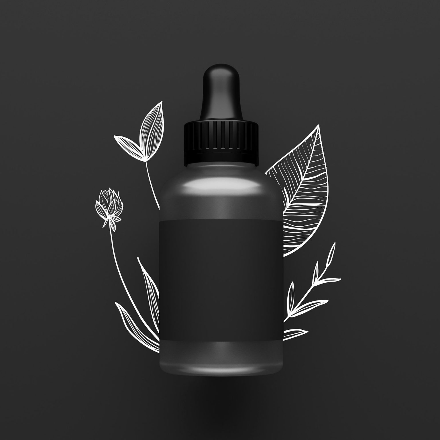 black-bottle-modern-design-eye-dropper-with-painted-leaves-background-3d-illustration-1536x1536